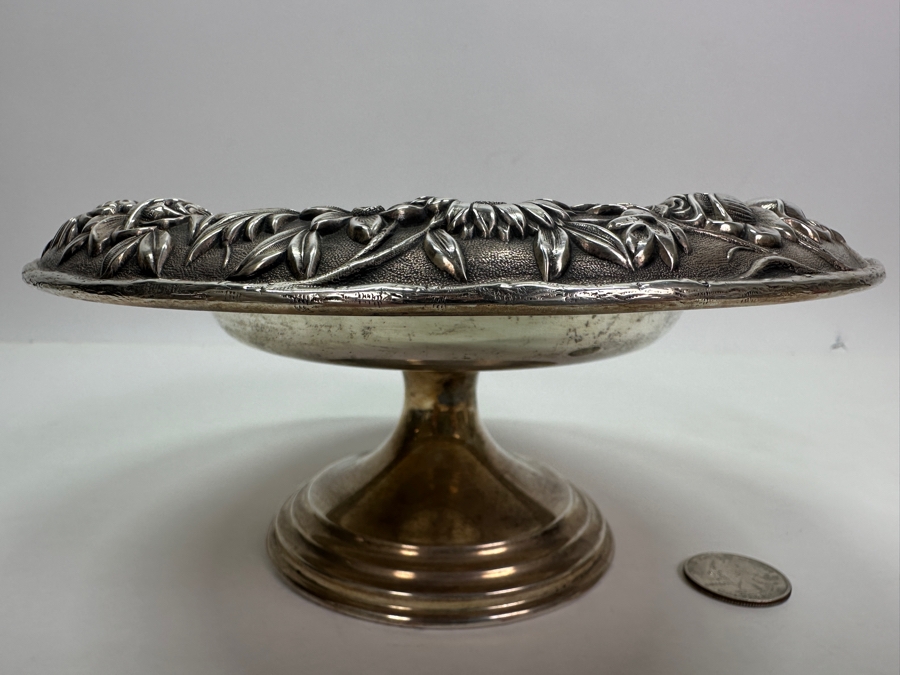 Just Added - Vintage S. Kirk & Son Inc Sterling Silver Repousse Compote Footed Dish 7.25W X 3.25H 278.8g [Photo 10]
