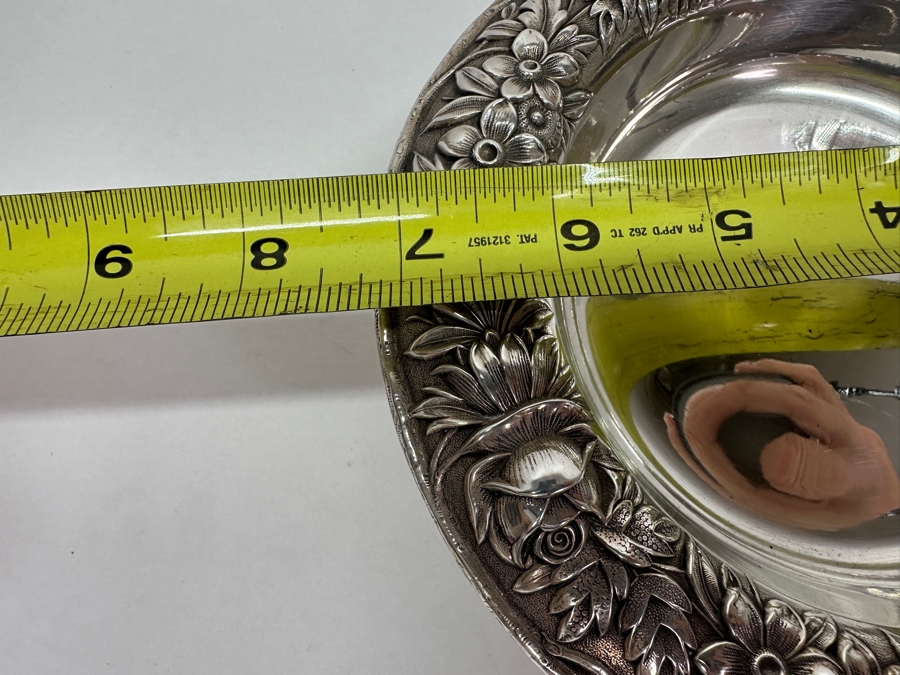 Just Added - Vintage S. Kirk & Son Inc Sterling Silver Repousse Compote Footed Dish 7.25W X 3.25H 278.8g [Photo 17]