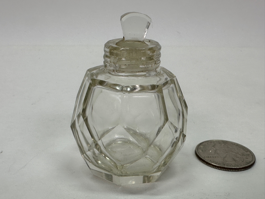 Just Added - Antique 1922 Birmingham England Sterling Silver & Tortoiseshell Lidded Perfume Scent Bottle 2.25'H [Photo 19]