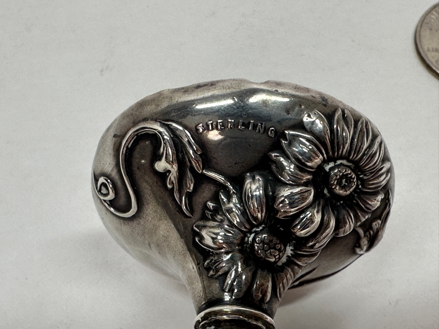Just Added - Vintage Sterling Silver Repousse Bud Vase 5'H [Photo 8]