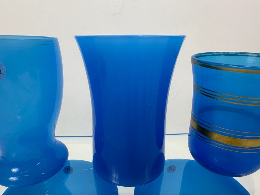 Just Added - Antique Opaline Glass: Blue Opaline Glass Collection Estimate $300 [Photo 7]