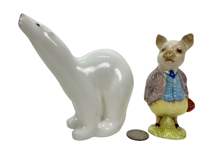 Just Added - Noritake Bone China Polar Bear Figurine 4.75'H & Beatrix Potter's Pigling Bland Beswick England Figurine 4'H [Photo 1]