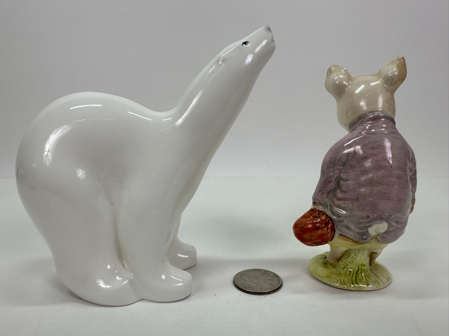 Just Added - Noritake Bone China Polar Bear Figurine 4.75'H & Beatrix Potter's Pigling Bland Beswick England Figurine 4'H [Photo 3]