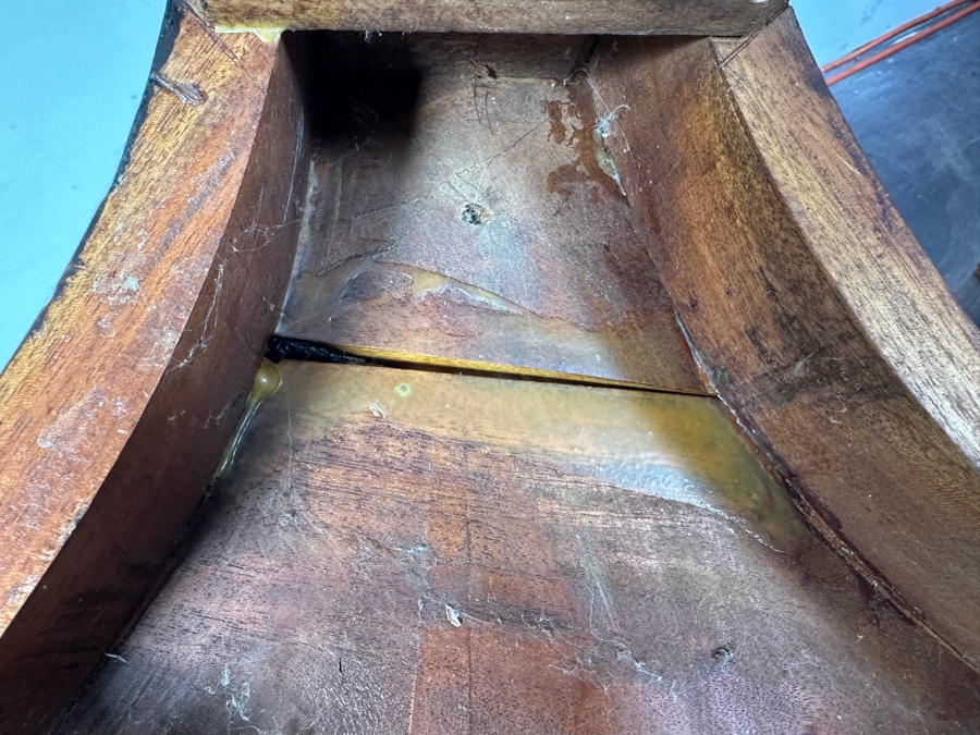 Just Added - Vintage Swan Head Leg Round Wooden Table (Repaired Crack In Base) 20'W X 28'H [Photo 10]