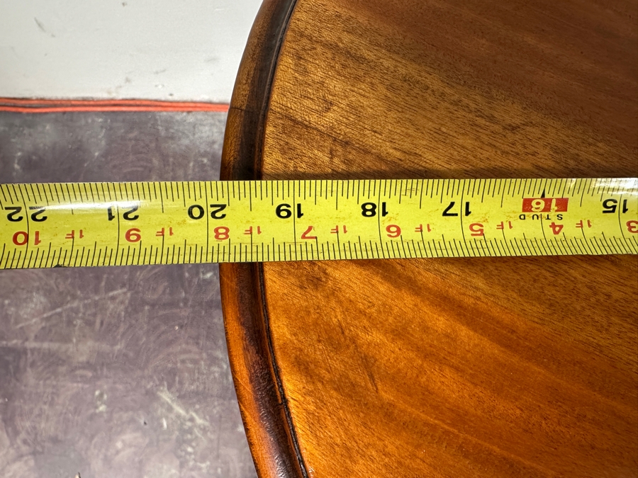 Just Added - Vintage Swan Head Leg Round Wooden Table (Repaired Crack In Base) 20'W X 28'H [Photo 11]