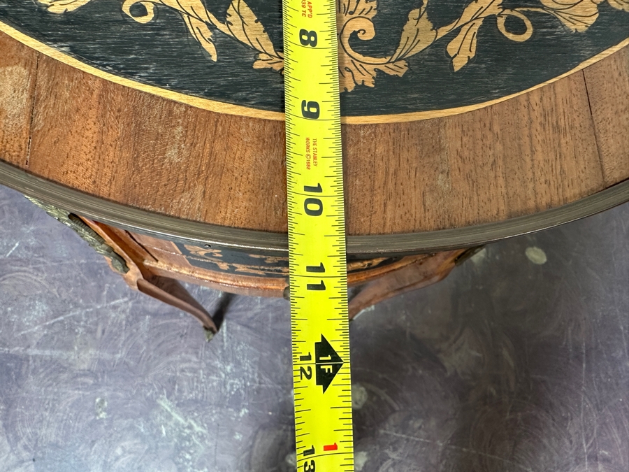 Just Added - Vintage Demilune Table With Three Drawers 19.5'W X 10.5'D X 28'H [Photo 12]