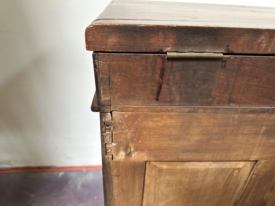Just Added - Vintage Ship Captain's Washstand Cabinet With Porcelain Sink (Top Is Cracked) 23.5'W X 17.5'D X 34'H [Photo 19]