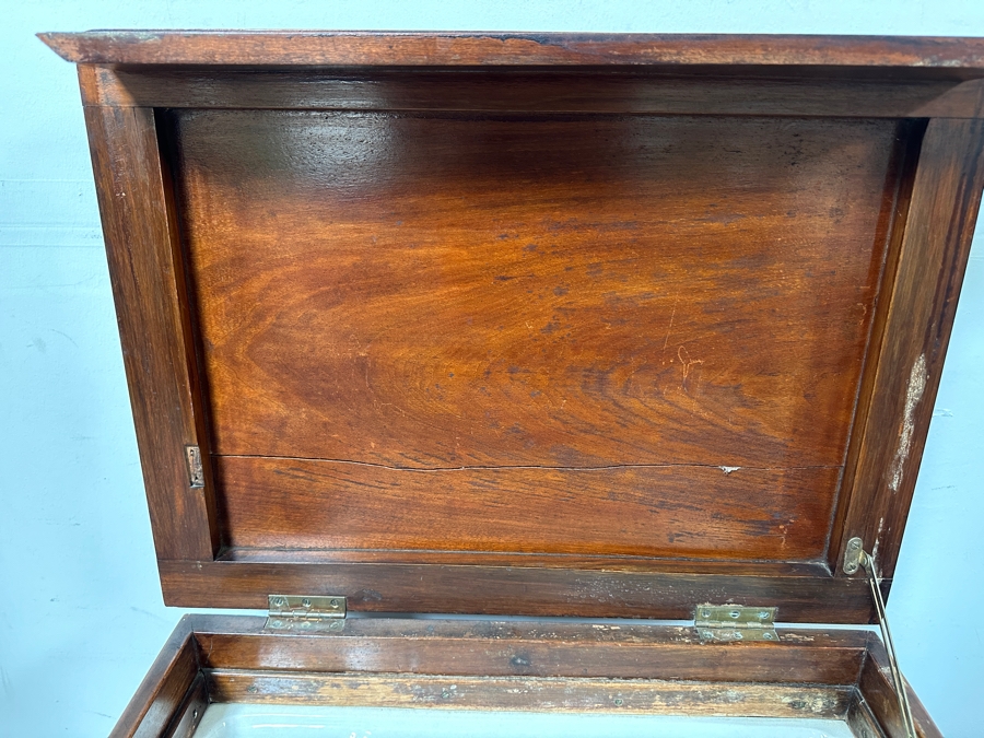 Just Added - Vintage Ship Captain's Washstand Cabinet With Porcelain Sink (Top Is Cracked) 23.5'W X 17.5'D X 34'H [Photo 11]