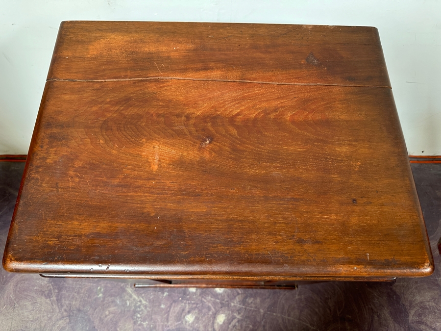 Just Added - Vintage Ship Captain's Washstand Cabinet With Porcelain Sink (Top Is Cracked) 23.5'W X 17.5'D X 34'H [Photo 15]