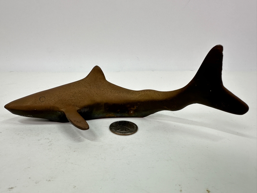 Just Added - Vintage Brass Shark Paperweight 7'L [Photo 3]