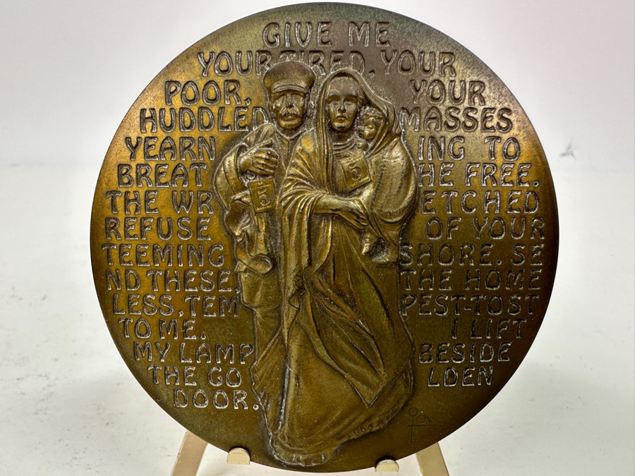 Just Added - Vintage 1985 Medallic Art Co. Bronze Statue Of Liberty Calendar Medallion 3'W [Photo 3]