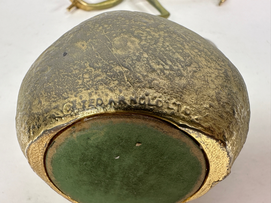 Just Added - Vintage 1970s Ted Arnold Gold Tone Sisyphus Sculpture Paperweight 6.5'W X 2.5'H [Photo 8]