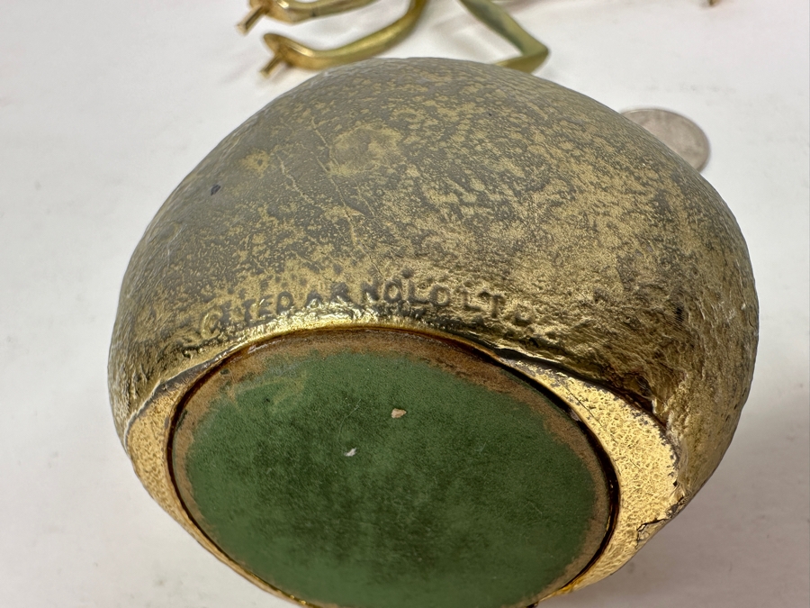 Just Added - Vintage 1970s Ted Arnold Gold Tone Sisyphus Sculpture Paperweight 6.5'W X 2.5'H [Photo 9]