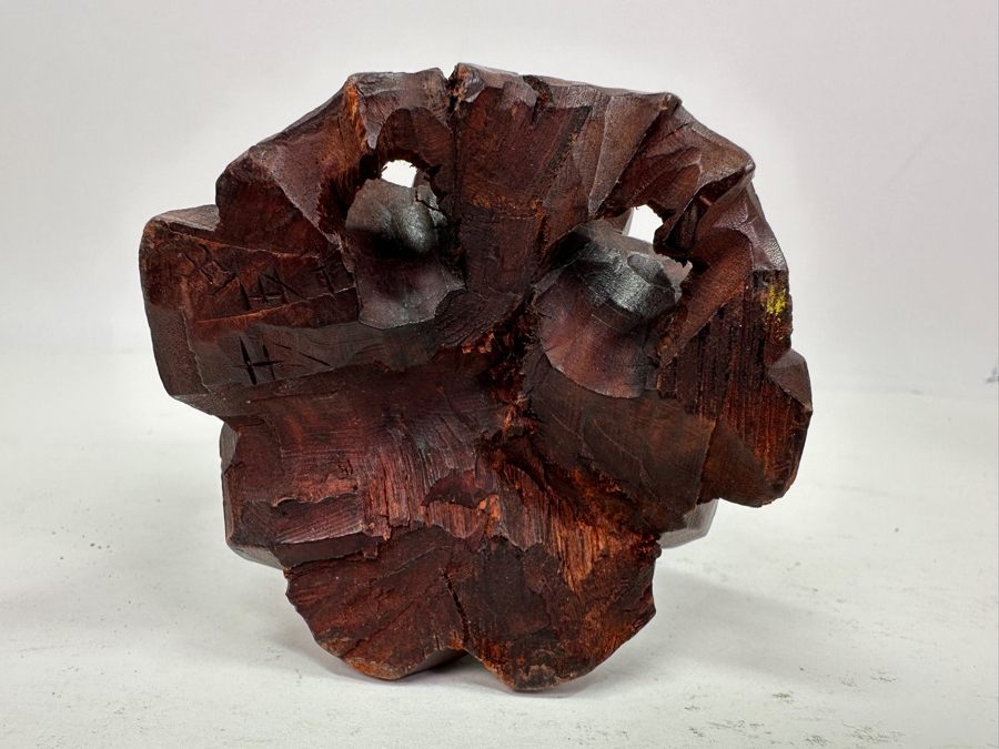 Just Added - Vintage Signed Carved Wooden Chinese Elder Figurine 8.5'H [Photo 11]