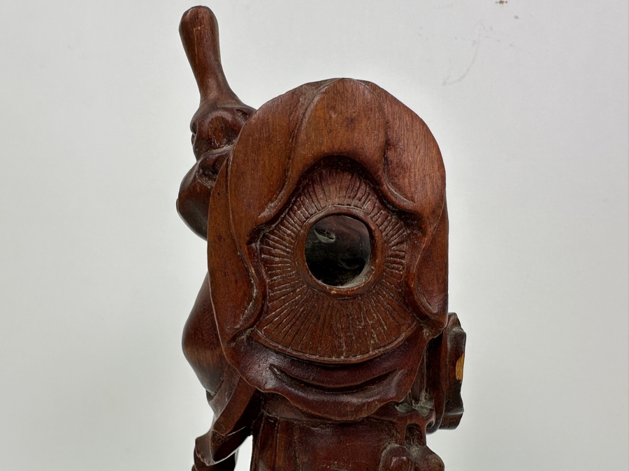 Just Added - Vintage Signed Carved Wooden Chinese Elder Figurine 8.5'H [Photo 8]