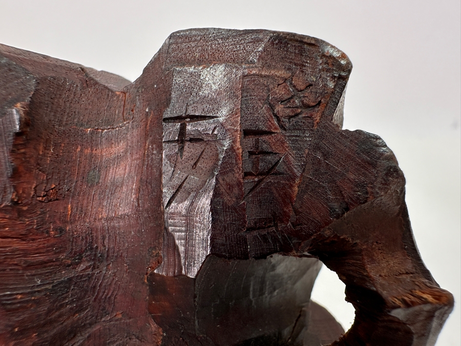 Just Added - Vintage Signed Carved Wooden Chinese Elder Figurine 8.5'H [Photo 13]