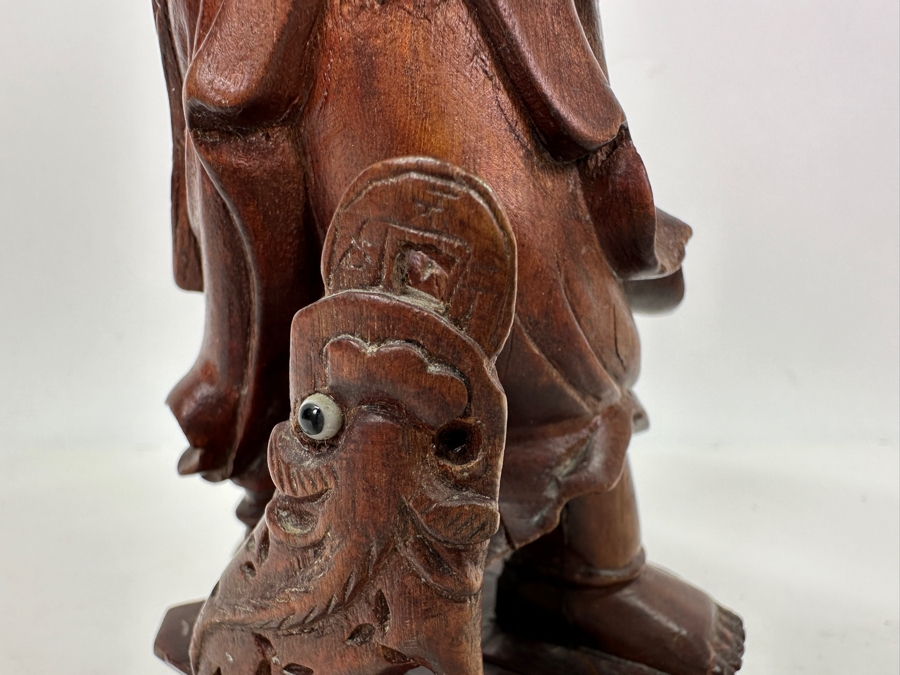Just Added - Vintage Signed Carved Wooden Chinese Elder Figurine 8.5'H [Photo 4]