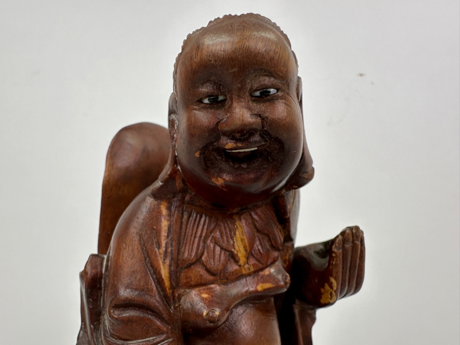 Just Added - Vintage Signed Carved Wooden Chinese Elder Figurine 8.5'H [Photo 10]