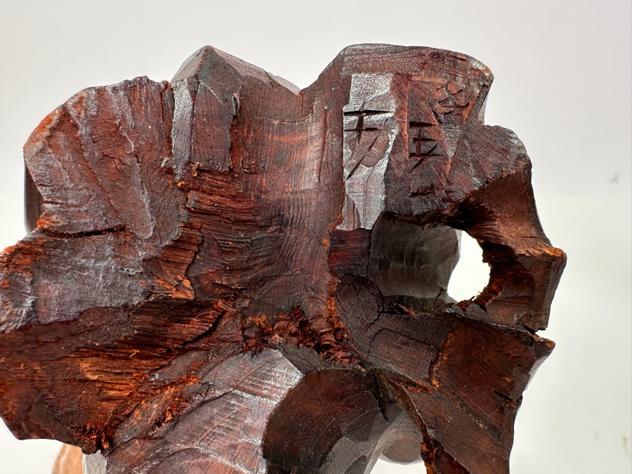 Just Added - Vintage Signed Carved Wooden Chinese Elder Figurine 8.5'H [Photo 12]