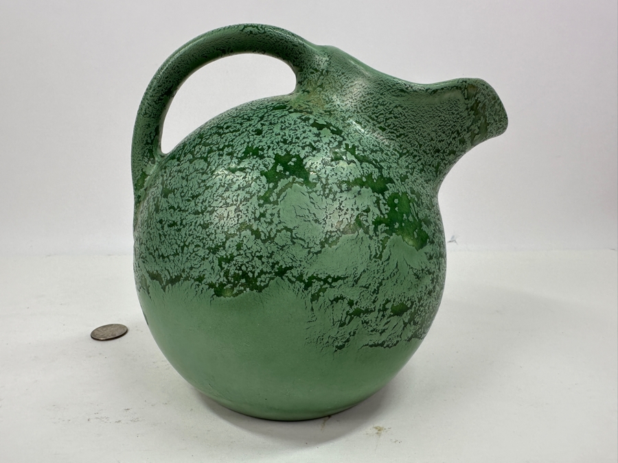 Just Added - Vintage RumRill (Red Wing) Green Pottery Pitcher 7'H [Photo 10]