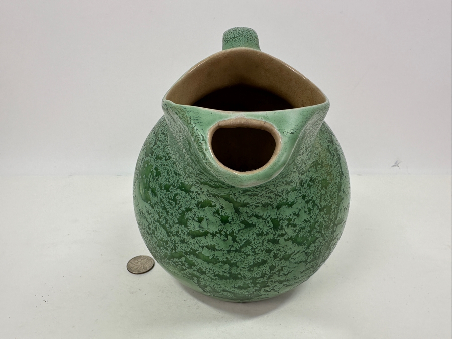 Just Added - Vintage RumRill (Red Wing) Green Pottery Pitcher 7'H [Photo 4]