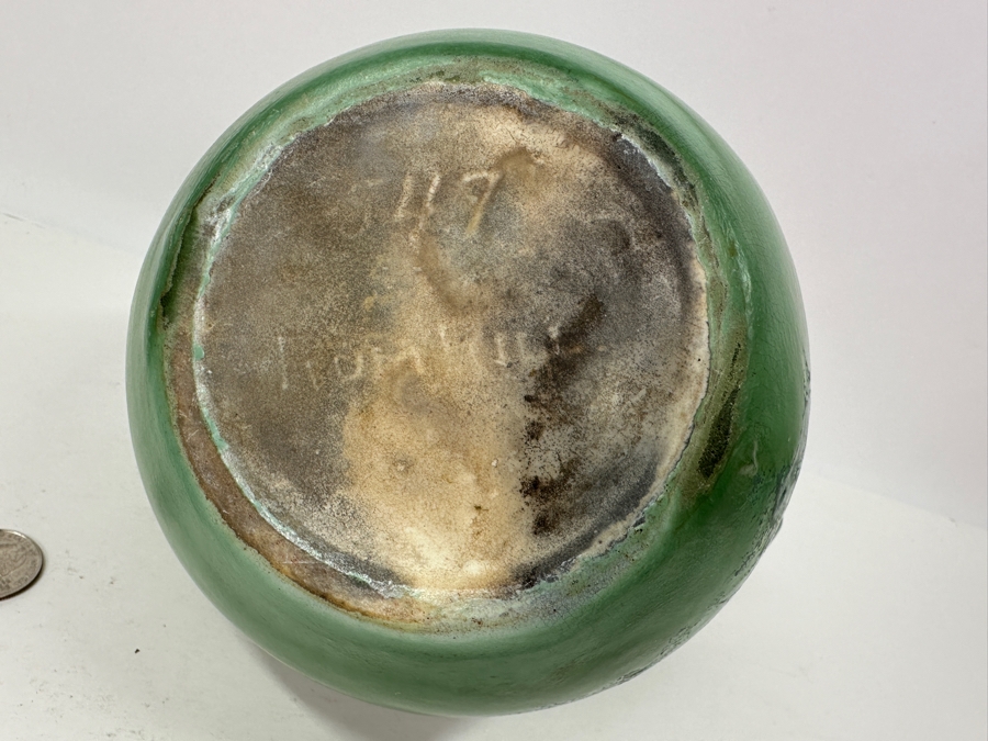 Just Added - Vintage RumRill (Red Wing) Green Pottery Pitcher 7'H [Photo 8]