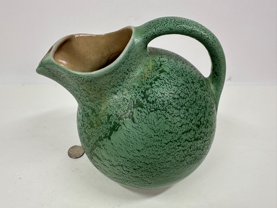 Just Added - Vintage RumRill (Red Wing) Green Pottery Pitcher 7'H [Photo 6]