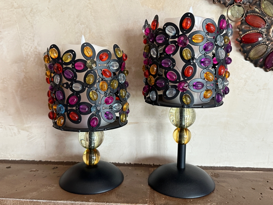 Just Added - Pier 1 Imports Decorative Mirror 32'W, Four Candle Holders & Lantern [Photo 2]