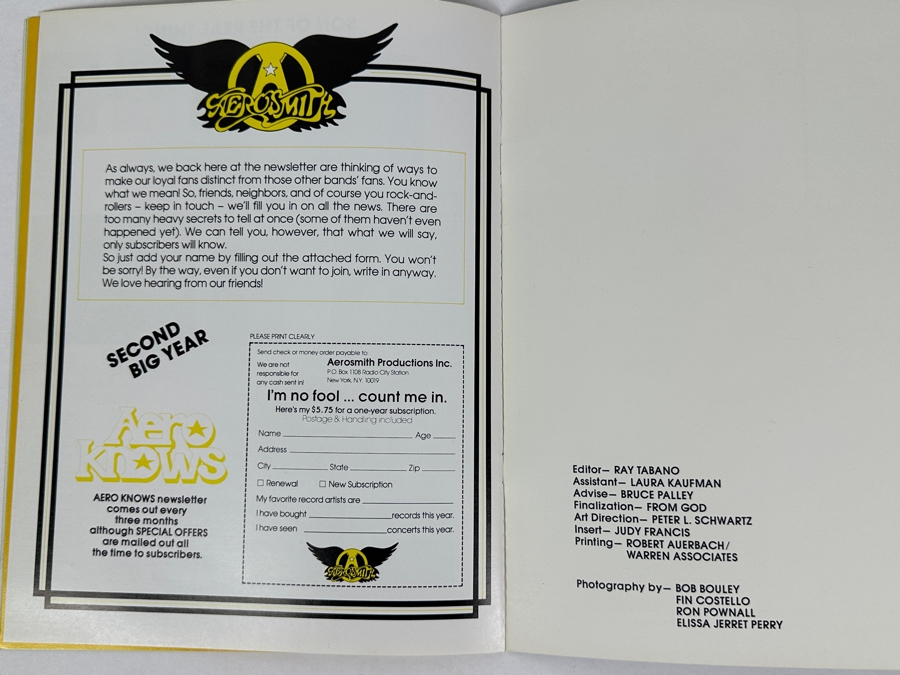 JUST ADDED - Vintage 1977 Aerosmith Official Concert Tour Program 8.5 X 11 [Photo 11]