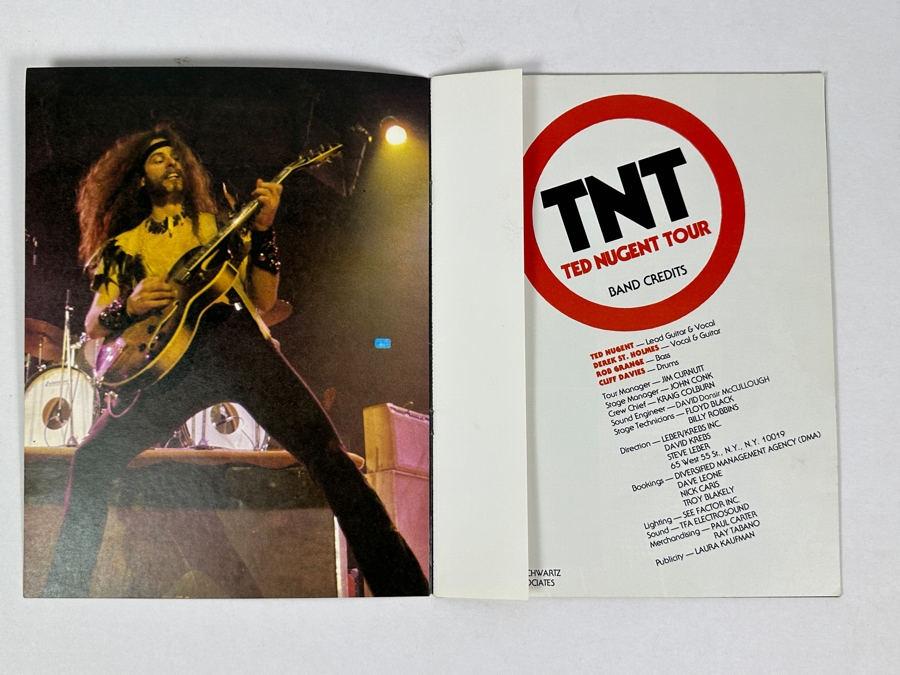 JUST ADDED - Vintage 1977 Ted Nugent Official TNT Concert Tour Program 8.5 X 11 [Photo 2]