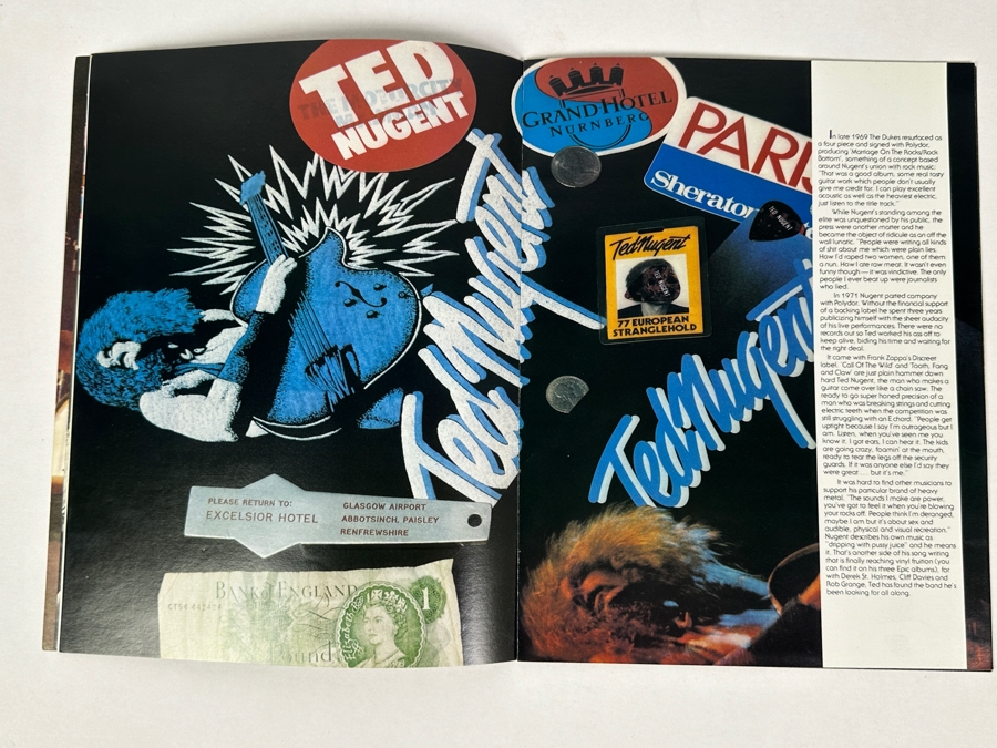 JUST ADDED - Vintage 1977 Ted Nugent Official TNT Concert Tour Program 8.5 X 11 [Photo 5]
