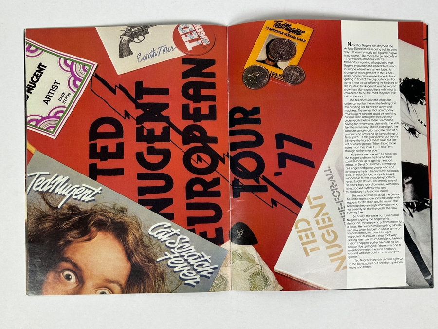 JUST ADDED - Vintage 1977 Ted Nugent Official TNT Concert Tour Program 8.5 X 11 [Photo 6]