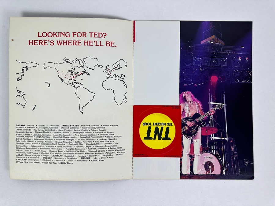 JUST ADDED - Vintage 1978 Ted Nugent Official TNT Concert Tour Program 9 X 12	 [Photo 2]