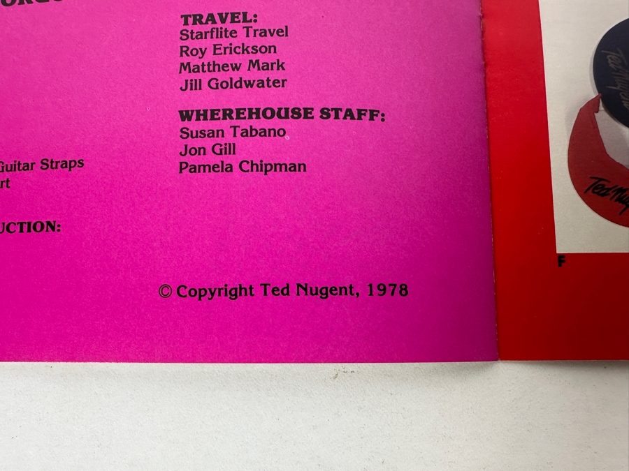 JUST ADDED - Vintage 1978 Ted Nugent Official TNT Concert Tour Program 9 X 12	 [Photo 10]