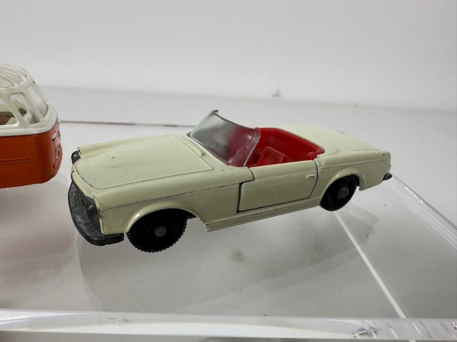 Collection Of Vintage Matchbox Series Lesney Cars: No. 55/59 Ford Galaxie, No. 59 Ford Galaxie, Coach, No. 68 Mercedes Coach, No. 27 Mercedes 230 SL, No. 41 Ford G.T. [Photo 7]