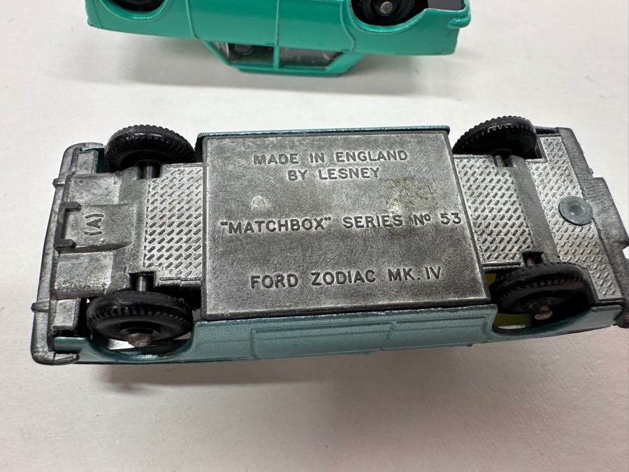 Collection Of Vintage Matchbox Series Cars By Lesney: No. 67 Volkswagen 1600 TL, No. 50 Kennel Truck, No. 56 Fiat 1500, No. 53 Ford Zodiac MK IV, No. 45 Ford Corsair, No. 25 Ford Cortina [Photo 11]