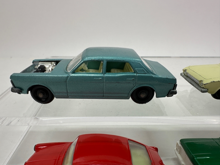 Collection Of Vintage Matchbox Series Cars By Lesney: No. 67 Volkswagen 1600 TL, No. 50 Kennel Truck, No. 56 Fiat 1500, No. 53 Ford Zodiac MK IV, No. 45 Ford Corsair, No. 25 Ford Cortina [Photo 4]