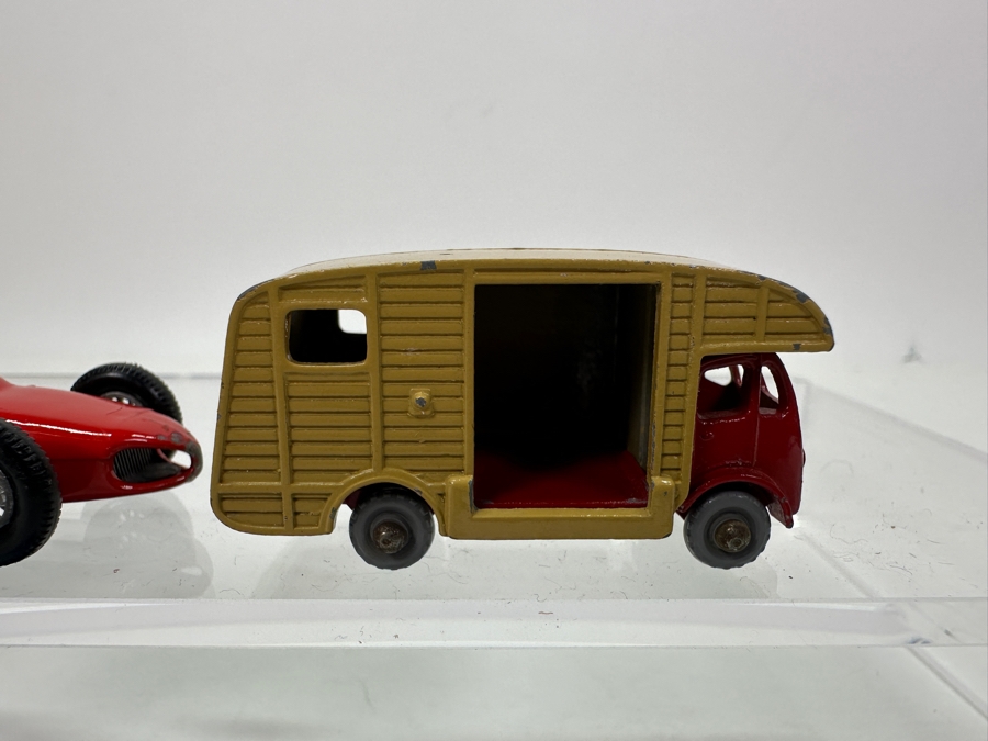 Vintage Matchbox Series By Lesney: No. 73 F1 Ferrari, No. 43 Pony Trailer, No. 35 Horse Box MK7, No. 14 ISO GRIFO, No. 64 Superfast MG 1100 Plus Budgie Toys #8 Volkswagen Sedan [Photo 7]