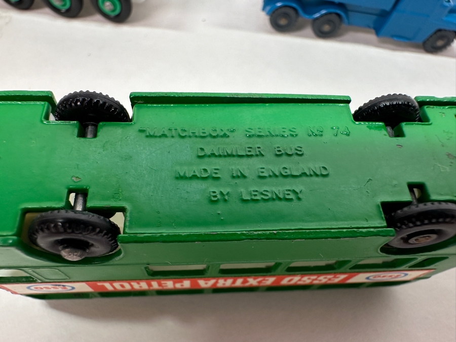 Vintage Matchbox Series By Lesney: No. 5 Routemaster Bus, No. 74 Daimler Bus, No. 32 Leyland Petrol Tanker, No. 61 Alvis Stalwart, Husky Guy Warrior Truck [Photo 8]