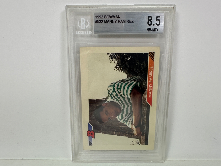 1992 Bowman Manny Ramirez #532 NEAR MINT 8.5 Beckett Graded Baseball Card [Photo 1]