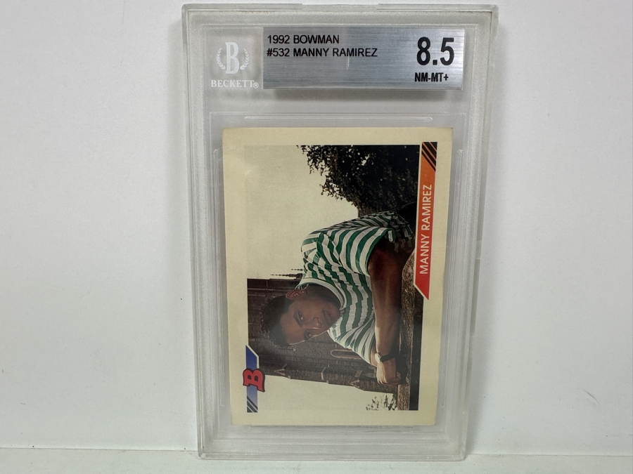 1992 Bowman Manny Ramirez #532 NEAR MINT 8.5 Beckett Graded Baseball Card [Photo 4]