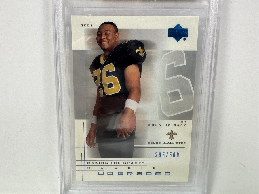 2001 Upper Deck Graded Rookie Series Deuce McAllister Portrait #49 GEM MINT 9.5 Beckett Graded Football Card [Photo 2]