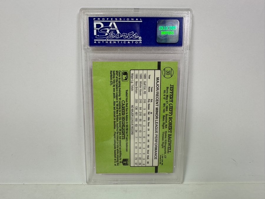 1991 Donruss Rookies Jeff Bagwell #30 MINT 9 PSA Graded Baseball Card [Photo 4]