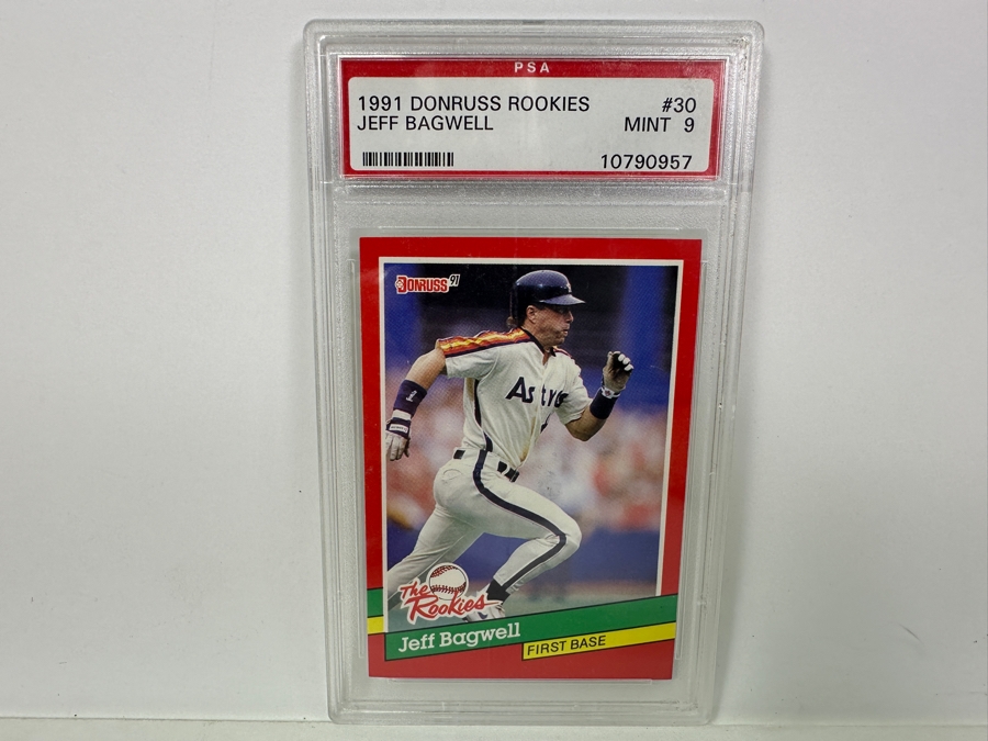 1991 Donruss Rookies Jeff Bagwell #30 MINT 9 PSA Graded Baseball Card [Photo 1]