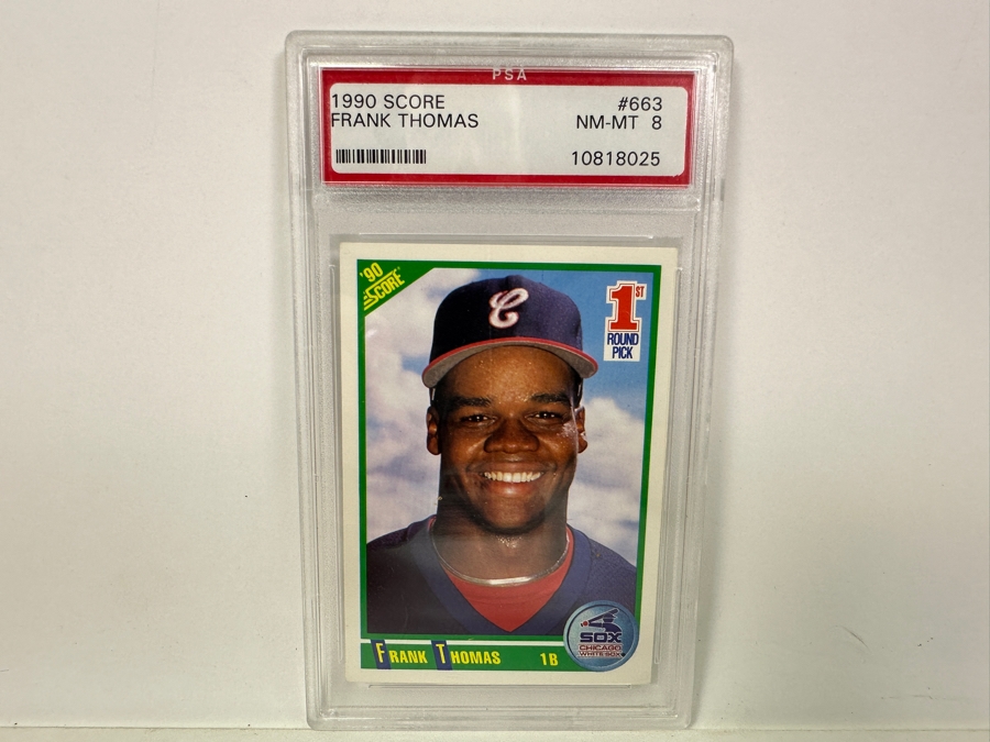 1990 Score Frank Thomas Rookie #663 NEAR MINT 8 PSA Graded Baseball Card [Photo 1]