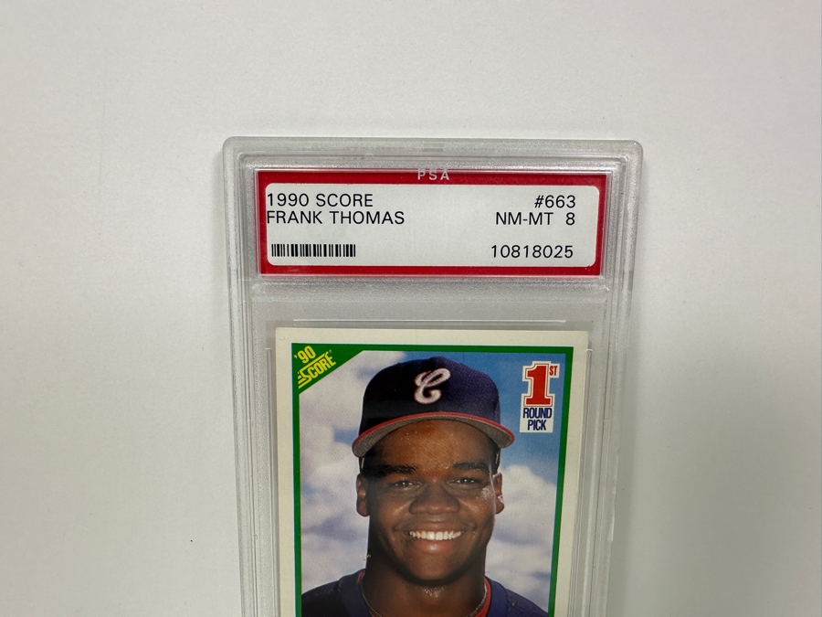 1990 Score Frank Thomas Rookie #663 NEAR MINT 8 PSA Graded Baseball Card [Photo 3]
