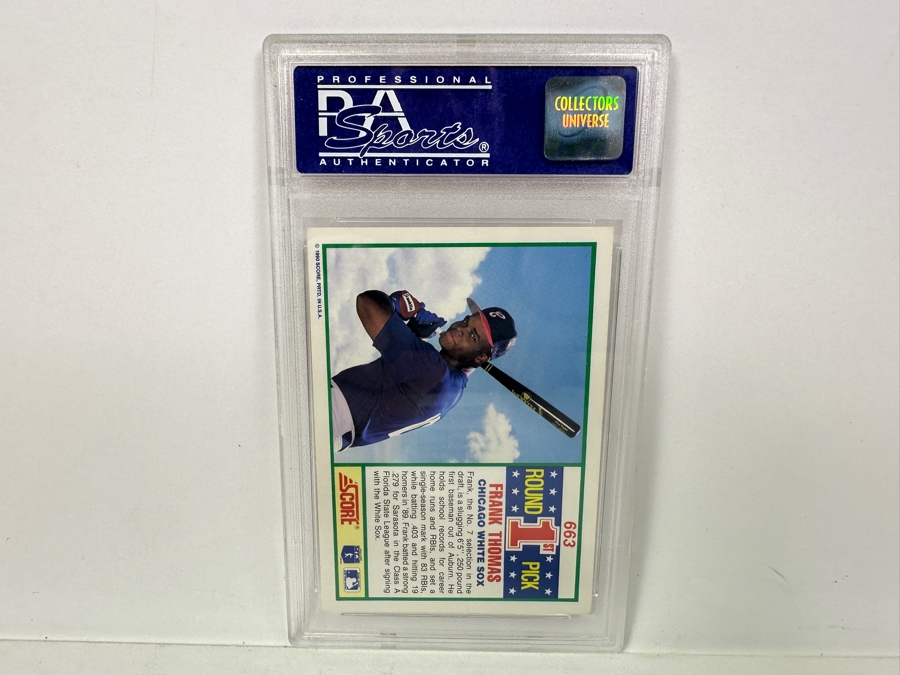 1990 Score Frank Thomas Rookie #663 NEAR MINT 8 PSA Graded Baseball Card [Photo 4]