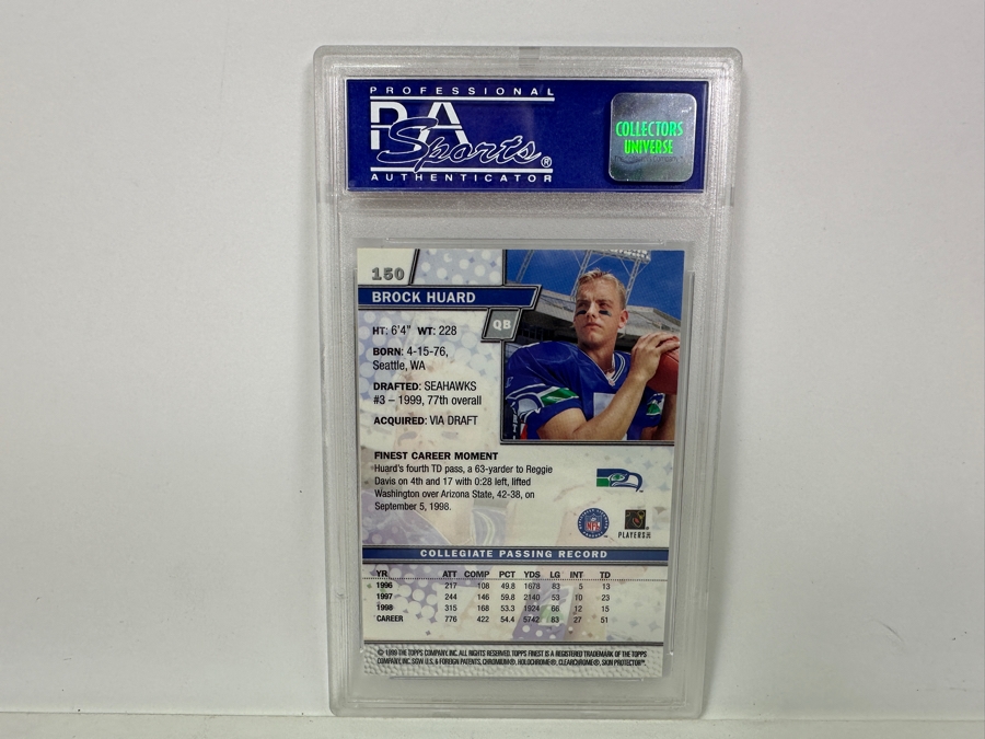 1999 Finest Brock Huard Rookie #150 MINT 9 PSA Graded Football Card [Photo 4]