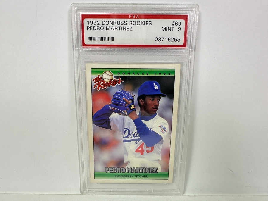 1992 Donruss Rookies Pedro Martinez #69 MINT 9 PSA Graded Baseball Card [Photo 1]