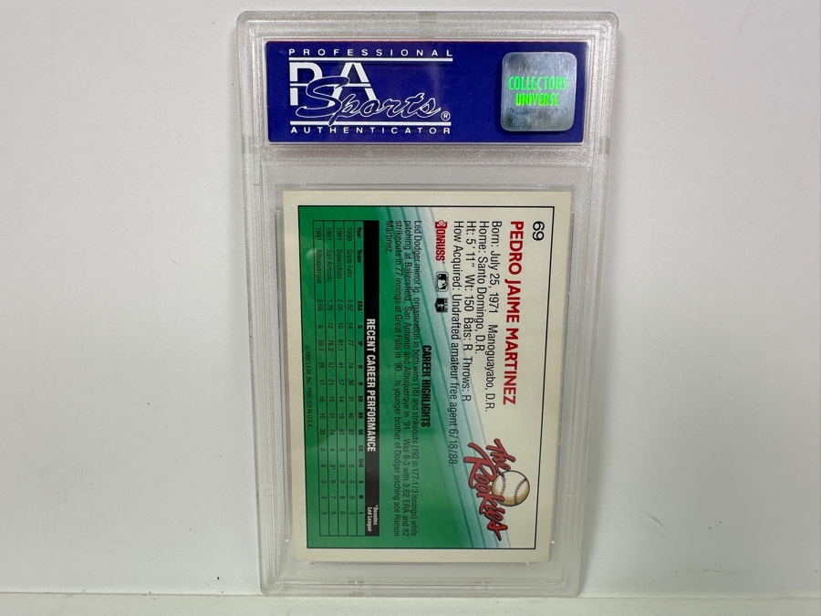 1992 Donruss Rookies Pedro Martinez #69 MINT 9 PSA Graded Baseball Card [Photo 4]